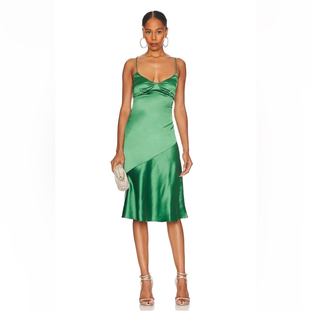 REVOLVE Abbey Midi Dress Emerald Green